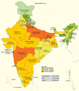 Carte de la population indienne en 2011