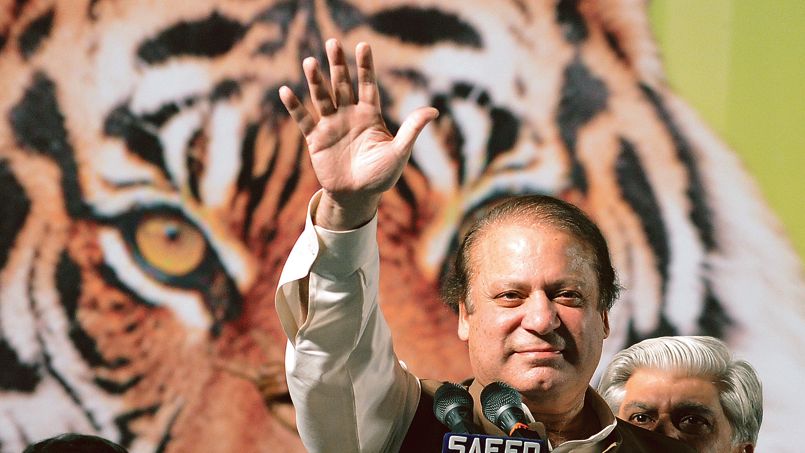 Nawaz Sharif, le "Lion" à la tête des "Tigres" du parti PML-N en meeting.